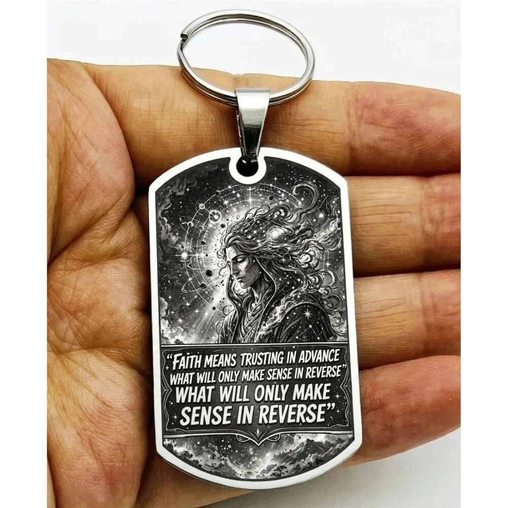 God Lord Jesus Philip Yancey Faith means believing in advance Stainless Keychain